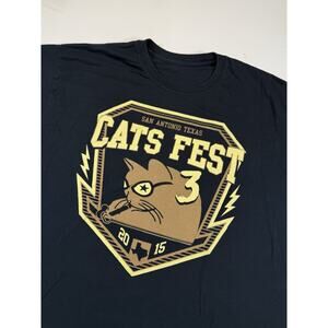 Drew Estate Cats Fest 3 T Shirt San Antonio 2015 Black Graphic Tee Mens L